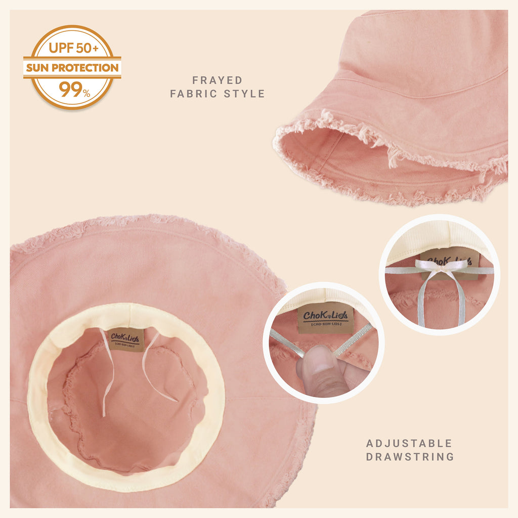 Frayed Cotton Bucket Hat