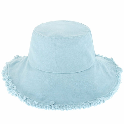 Frayed Cotton Bucket Hat