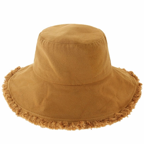 Frayed Cotton Bucket Hat