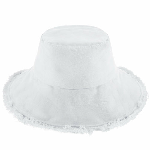 Frayed Cotton Bucket Hat