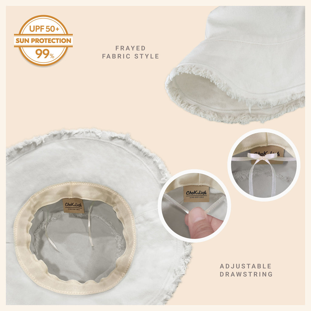 Frayed Cotton Bucket Hat