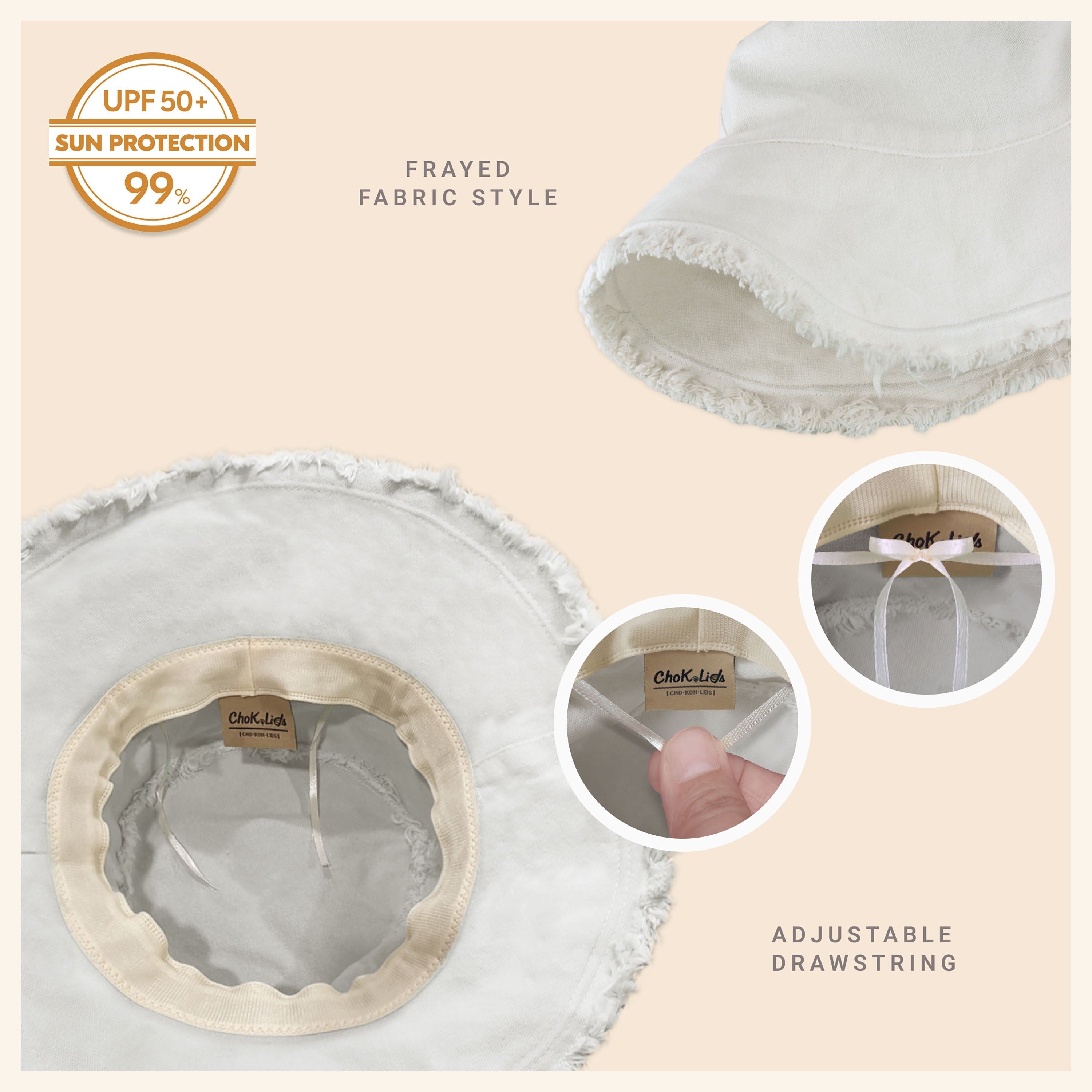 Frayed Cotton Bucket Hat